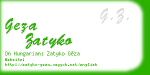 geza zatyko business card